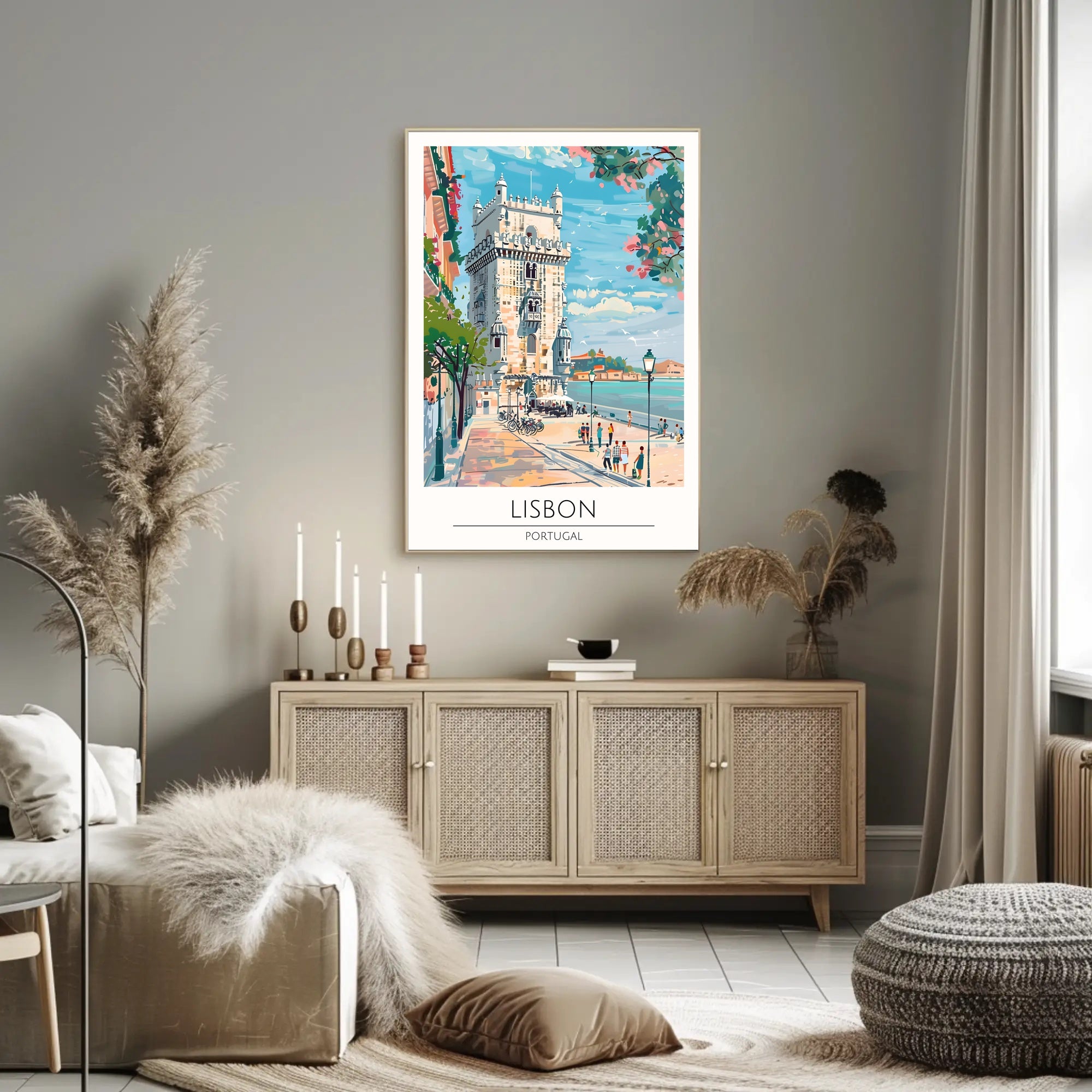 Lisbon's Coastal Charm Poster PosterGoat