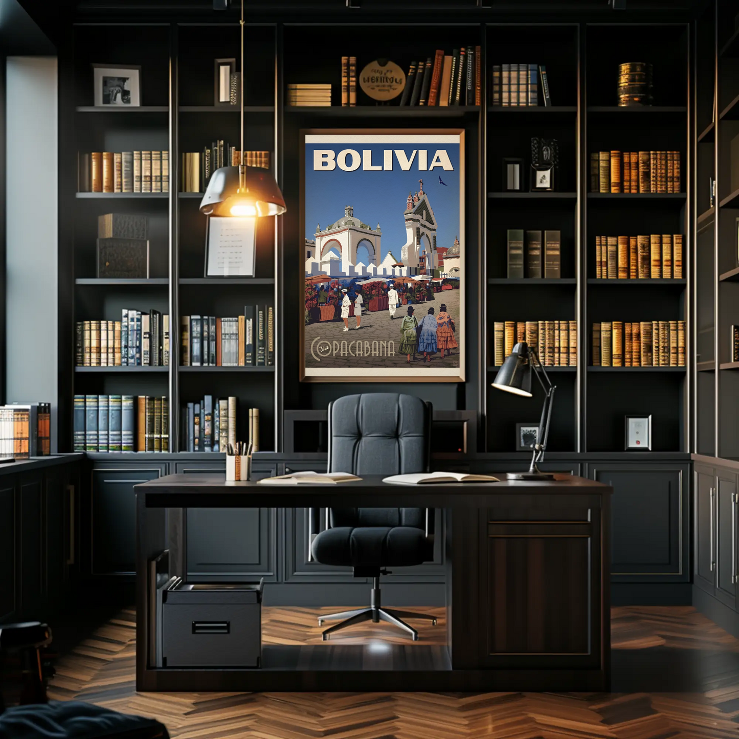 Copacabana Bolivia Vintage Poster