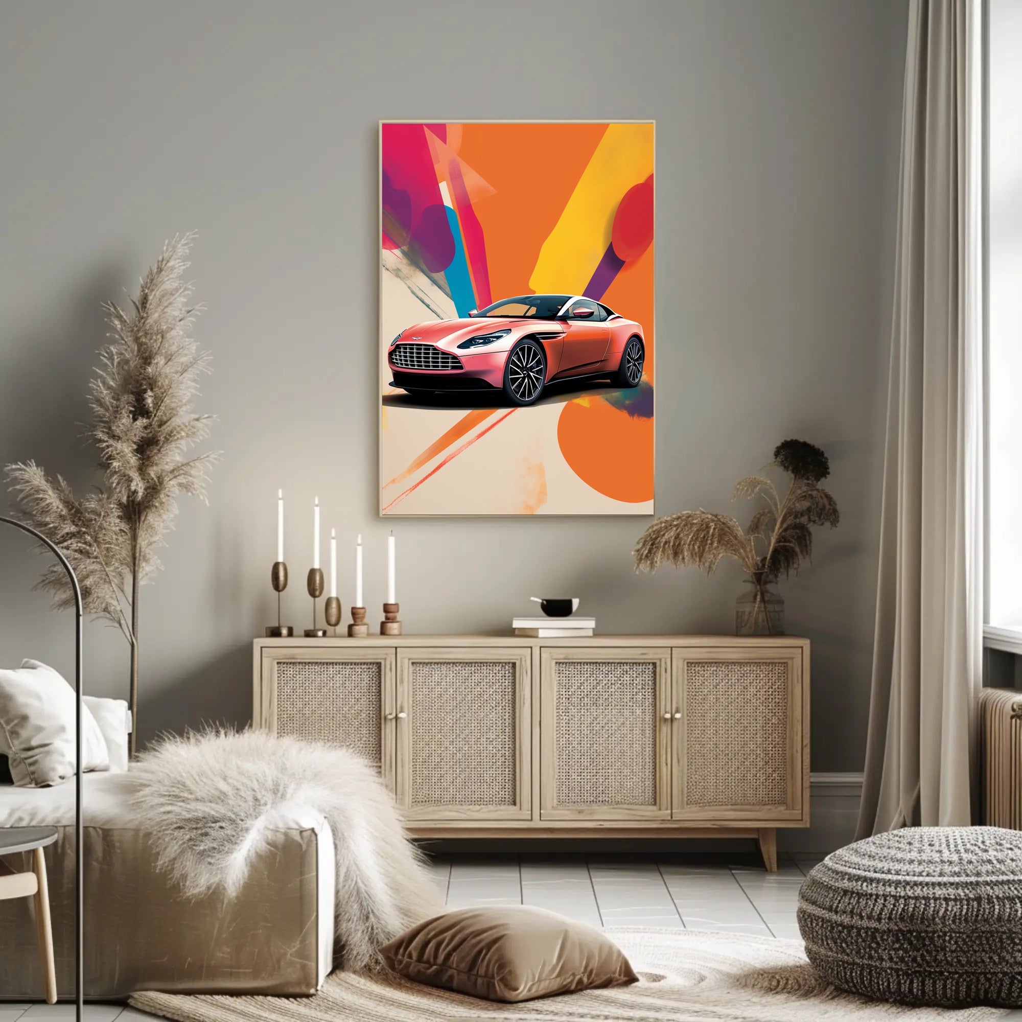 Vibrant Sports Car Art Poster PosterGoat