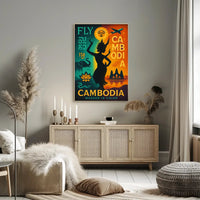 Vibrant Retro Cambodian Travel Adventure Poster PosterGoat