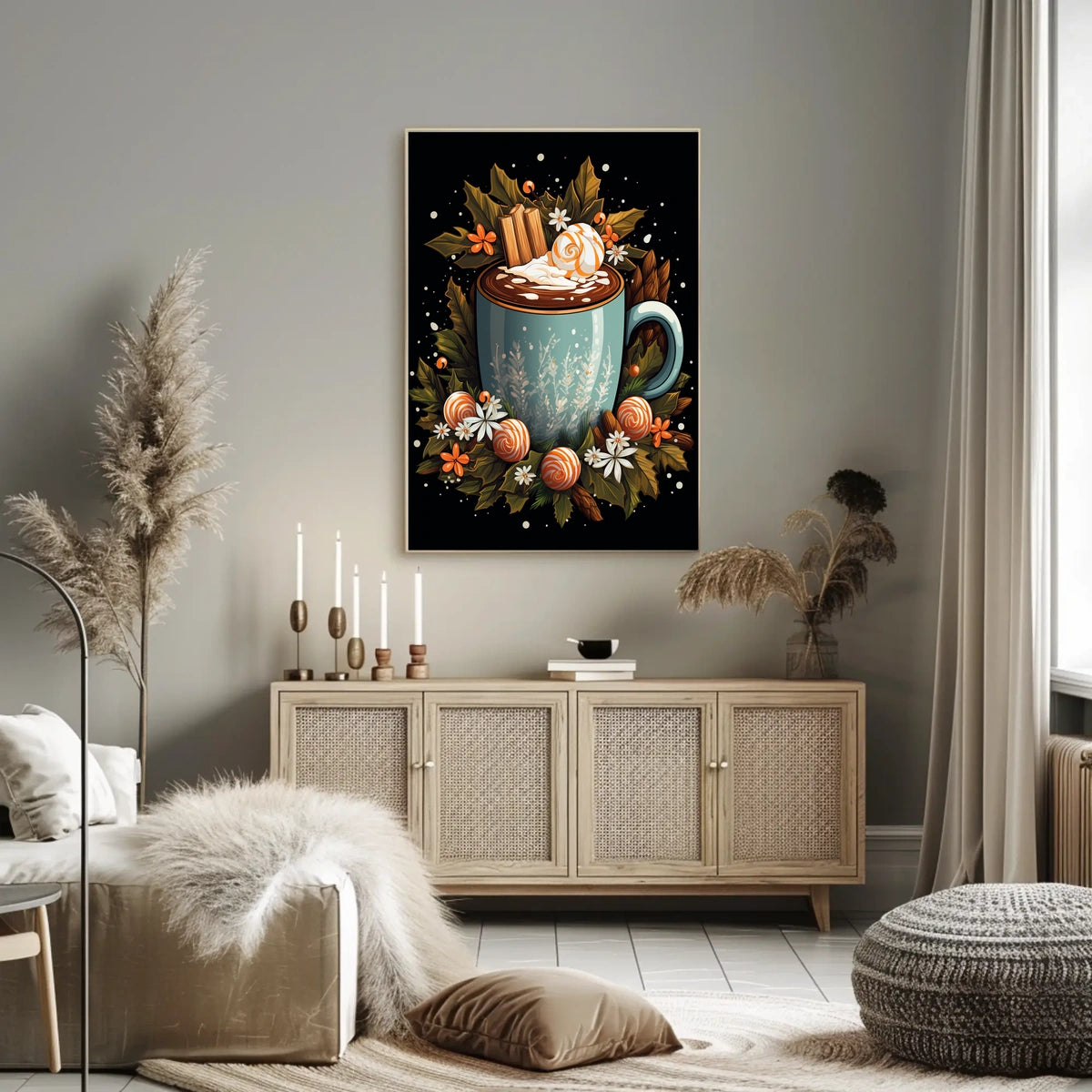 Cozy Seasonal Beverage Art Poster - Abstract or Artistic Poster