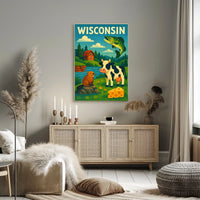 Classic Wisconsin Wildlife Agriculture Poster