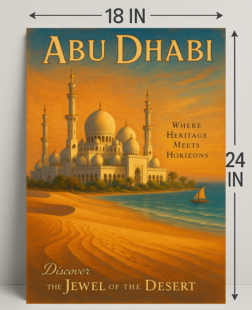 Abu Dhabi Travel Marvels: Discover Architectural Wonders Travel Poster