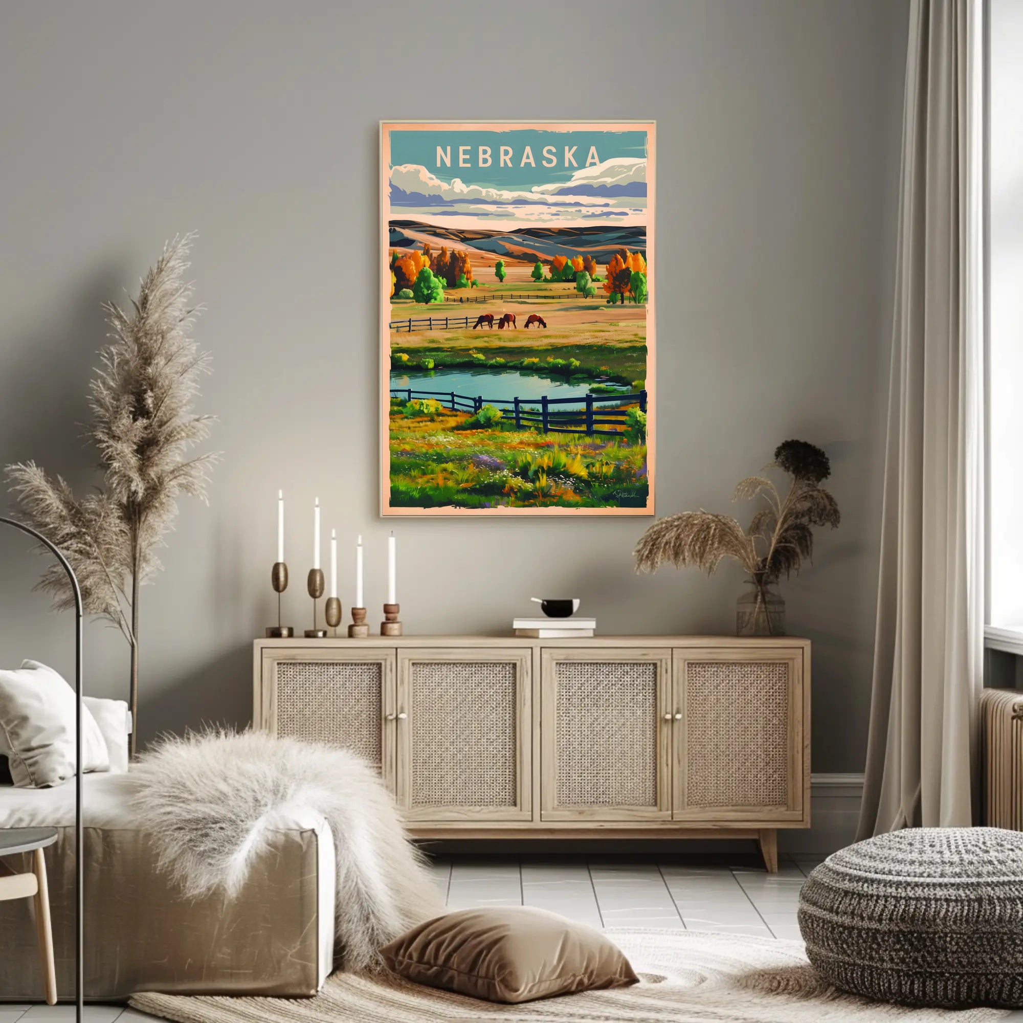 Scenic Nebraska Landscape Poster