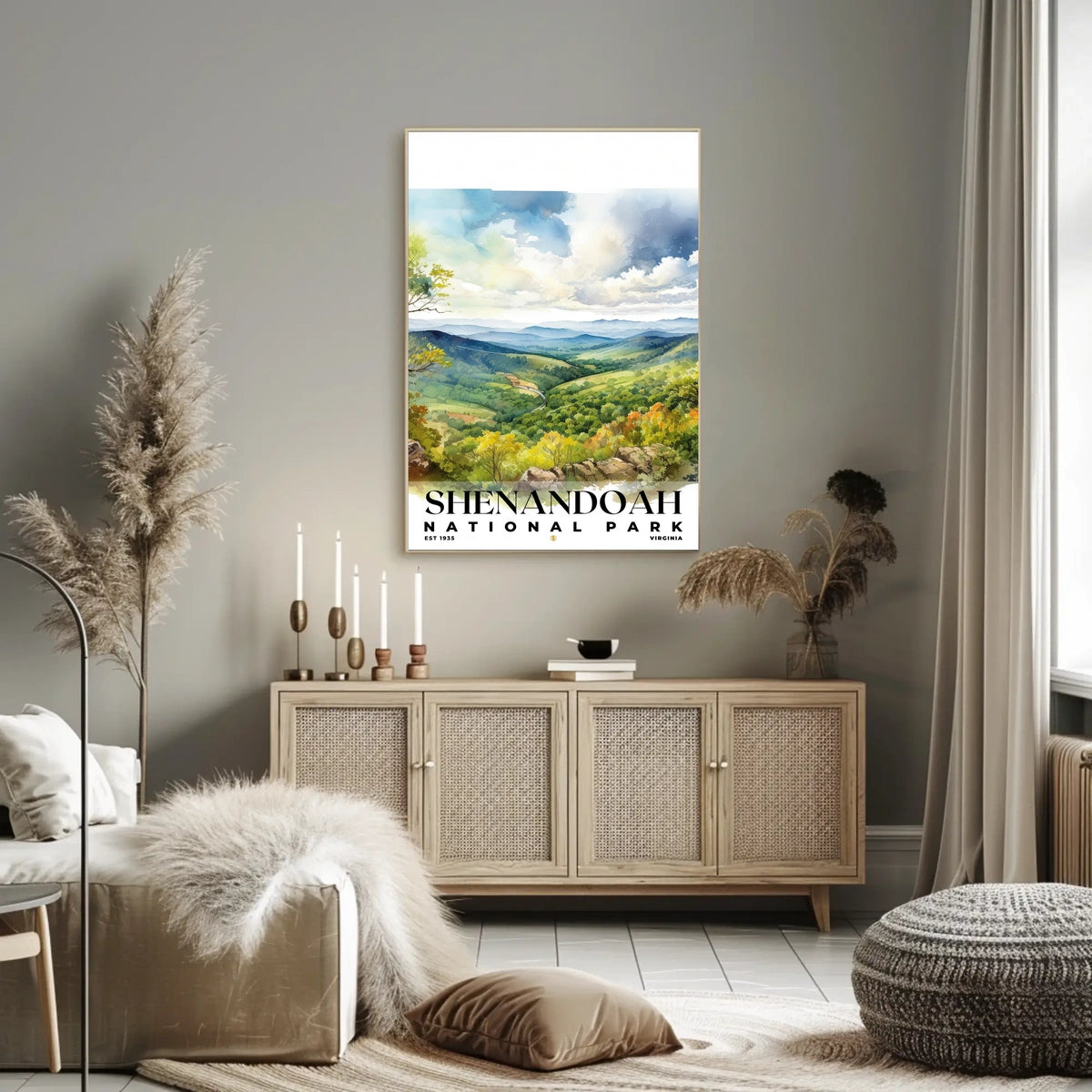 Shenandoah Watercolor Wall Art Poster