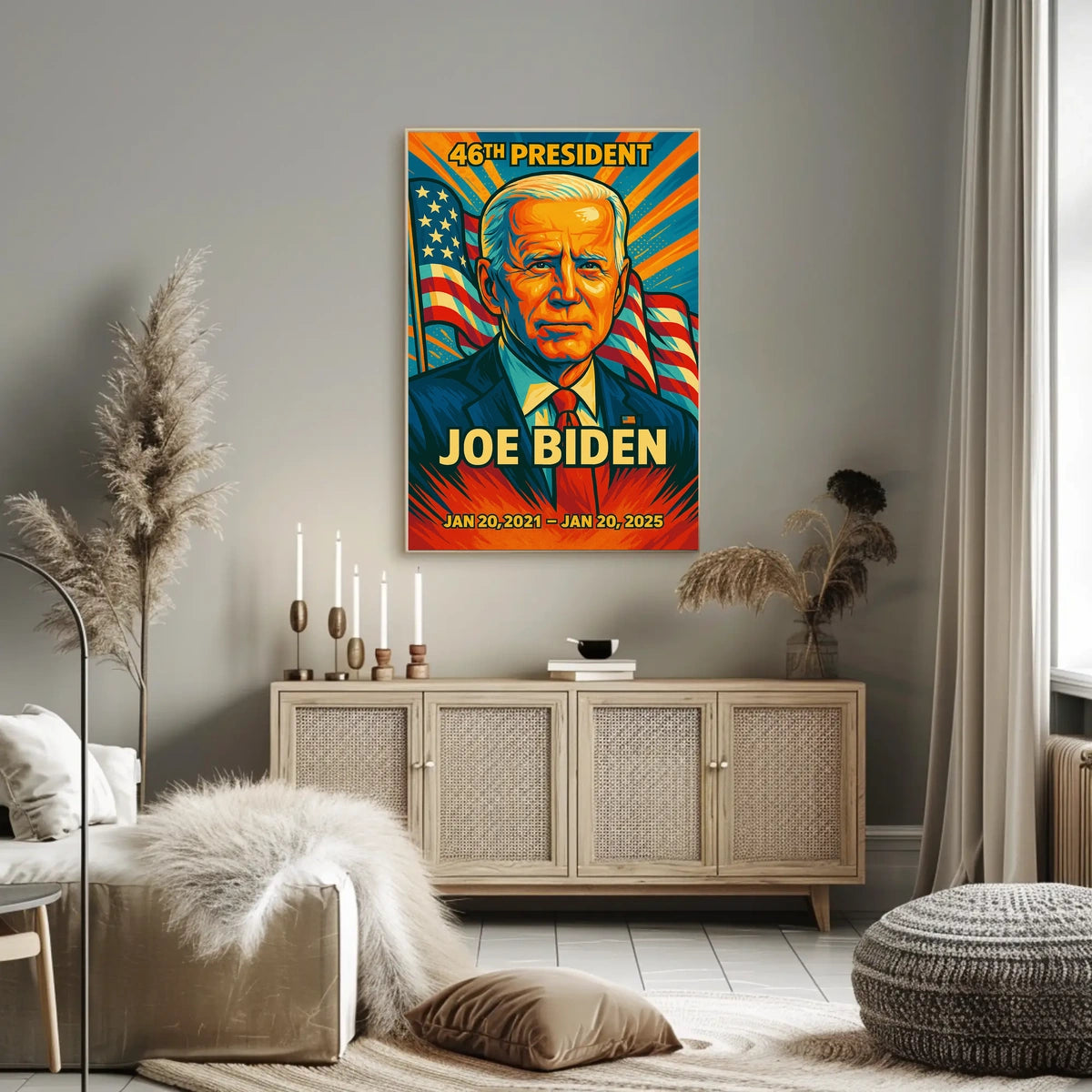 Joe Biden 46th President of the United States Colorful Comic Book Style Poster