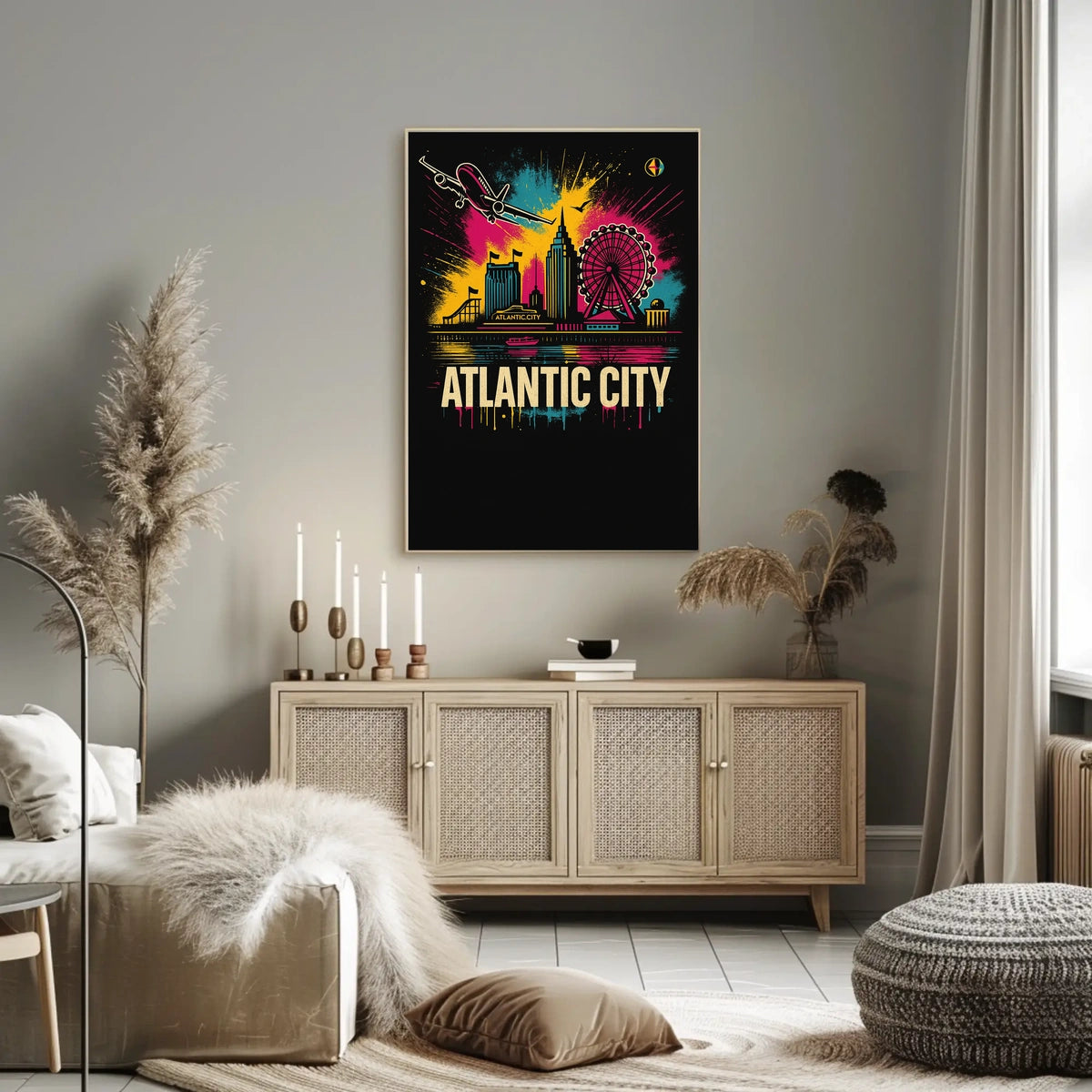 Atlantic City Skyline Poster