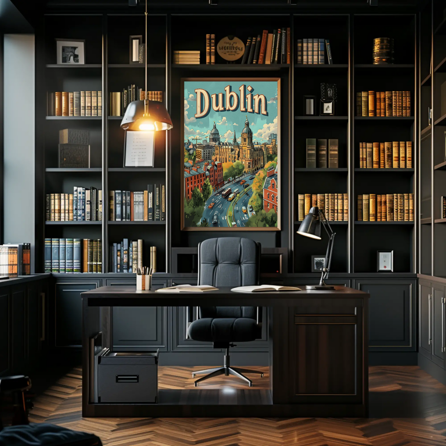 Vintage Poster - Dublin Skyline View