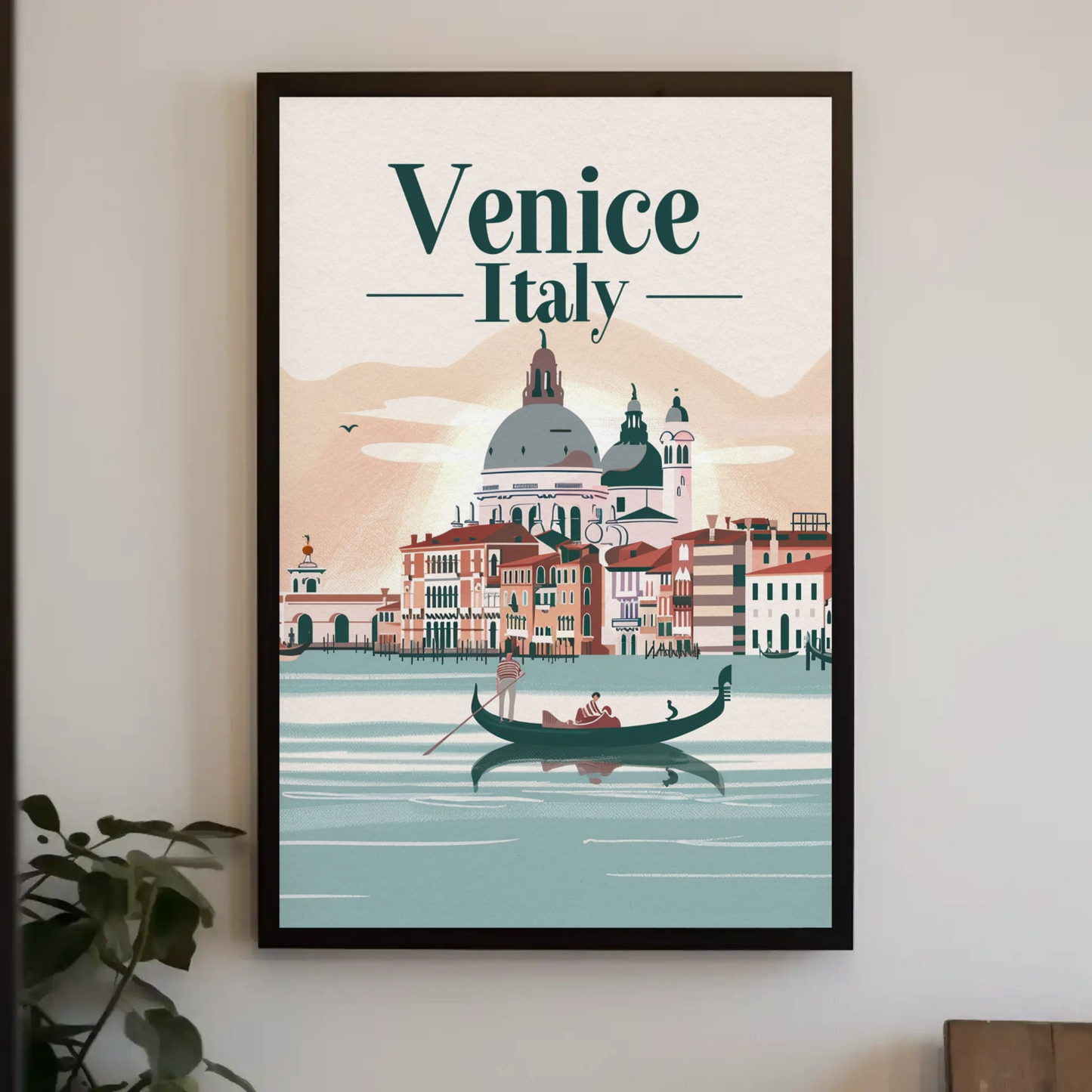 Venice Gondolas Italy Romantic Grand Canal Travel Poster