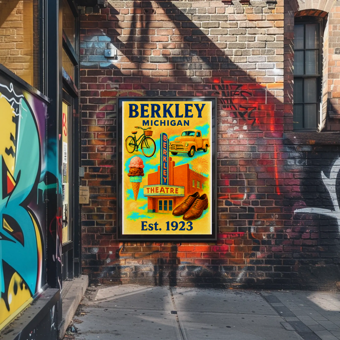 Berkley Michigan Wall Art Vintage Travel Poster