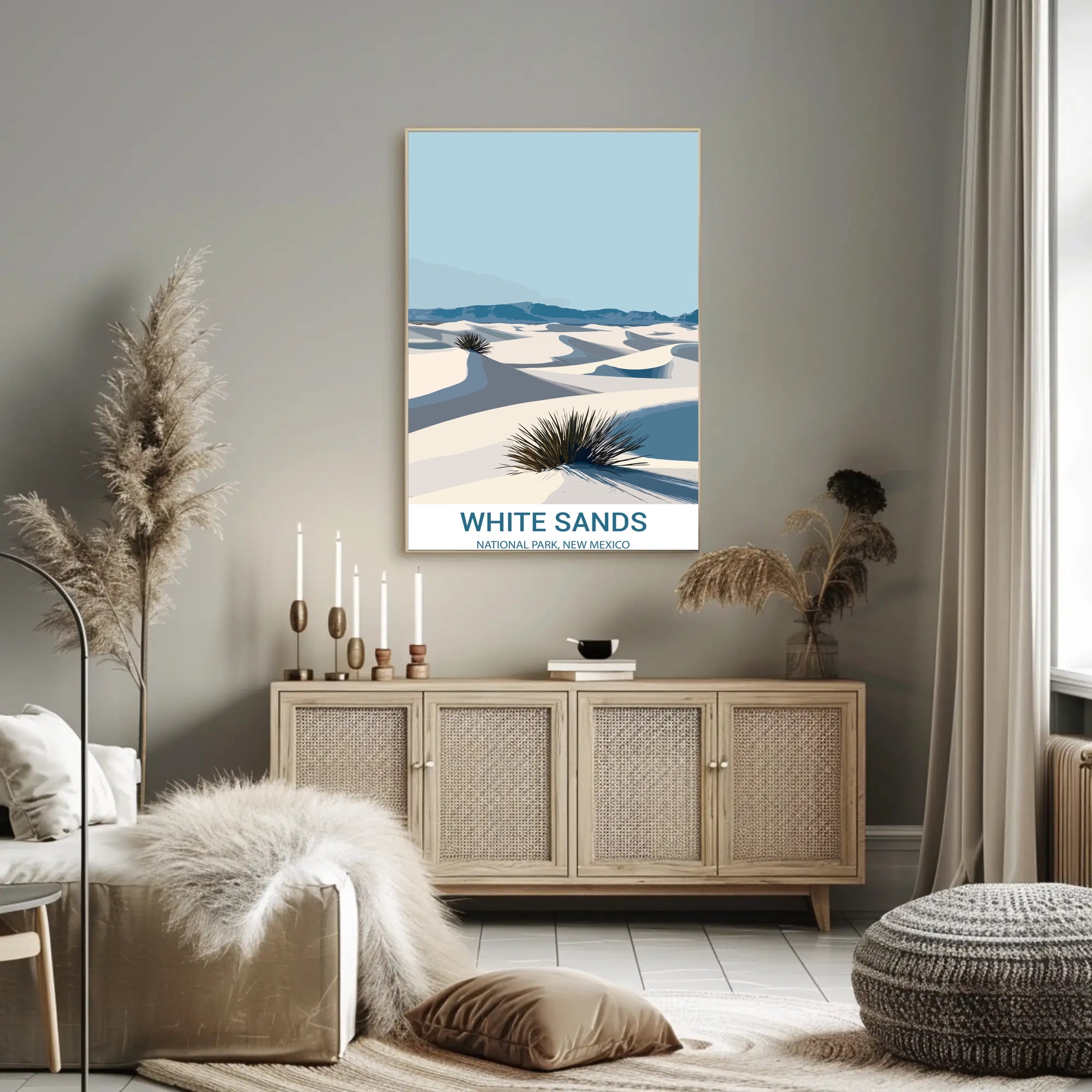 White Sands National Park Illustration Poster