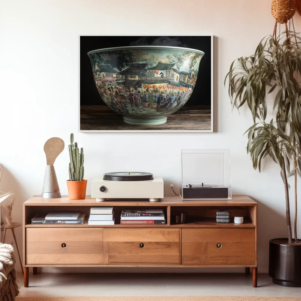 Ancient Asian Marketplace Ceramic Art Poster Print