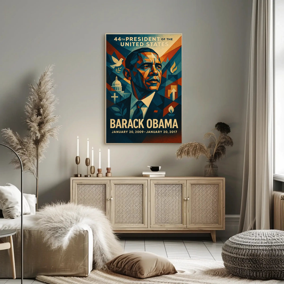 Obama Era Presidential Portrait Art Poster