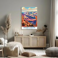 Grand Canyon Majesty in Vibrant Tones National Park Poster