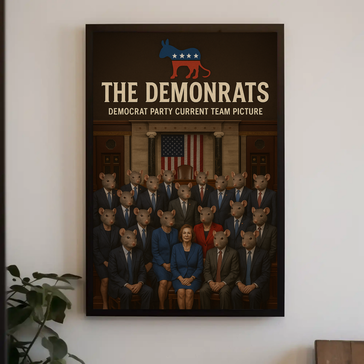 Demonrats Political Satire Group Portrait Parody Poster