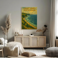 Great Lakes Scenic Landscape Impressionist Travel Poster