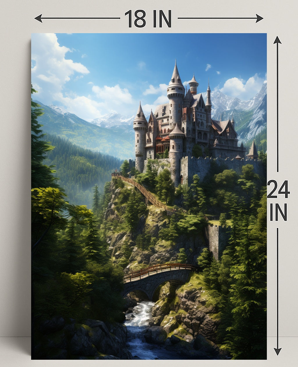 Enchanted Castle In The Mountains Poster PosterGoat