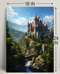 Enchanted Castle In The Mountains Poster PosterGoat