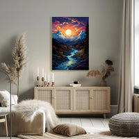 Enchanted Mountain Sunset Poster