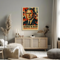 George W. Bush 43rd President of the United States Layered paper Collage Poster