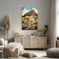 Vibrant Cityscape At The MountainS Edge Poster