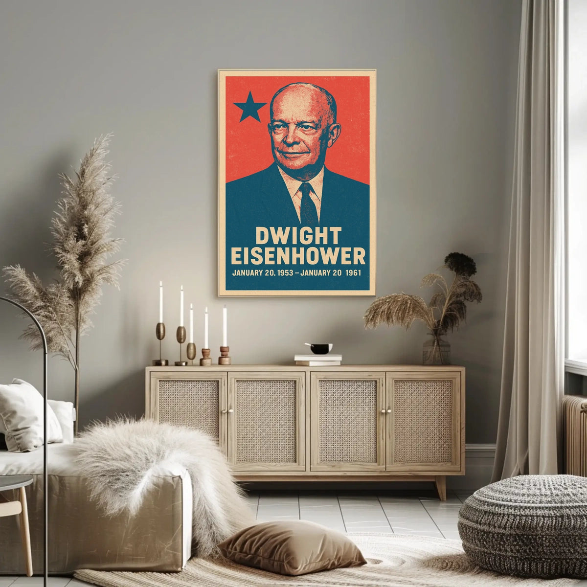 Eisenhower Nostalgic Patriotic Retro Poster