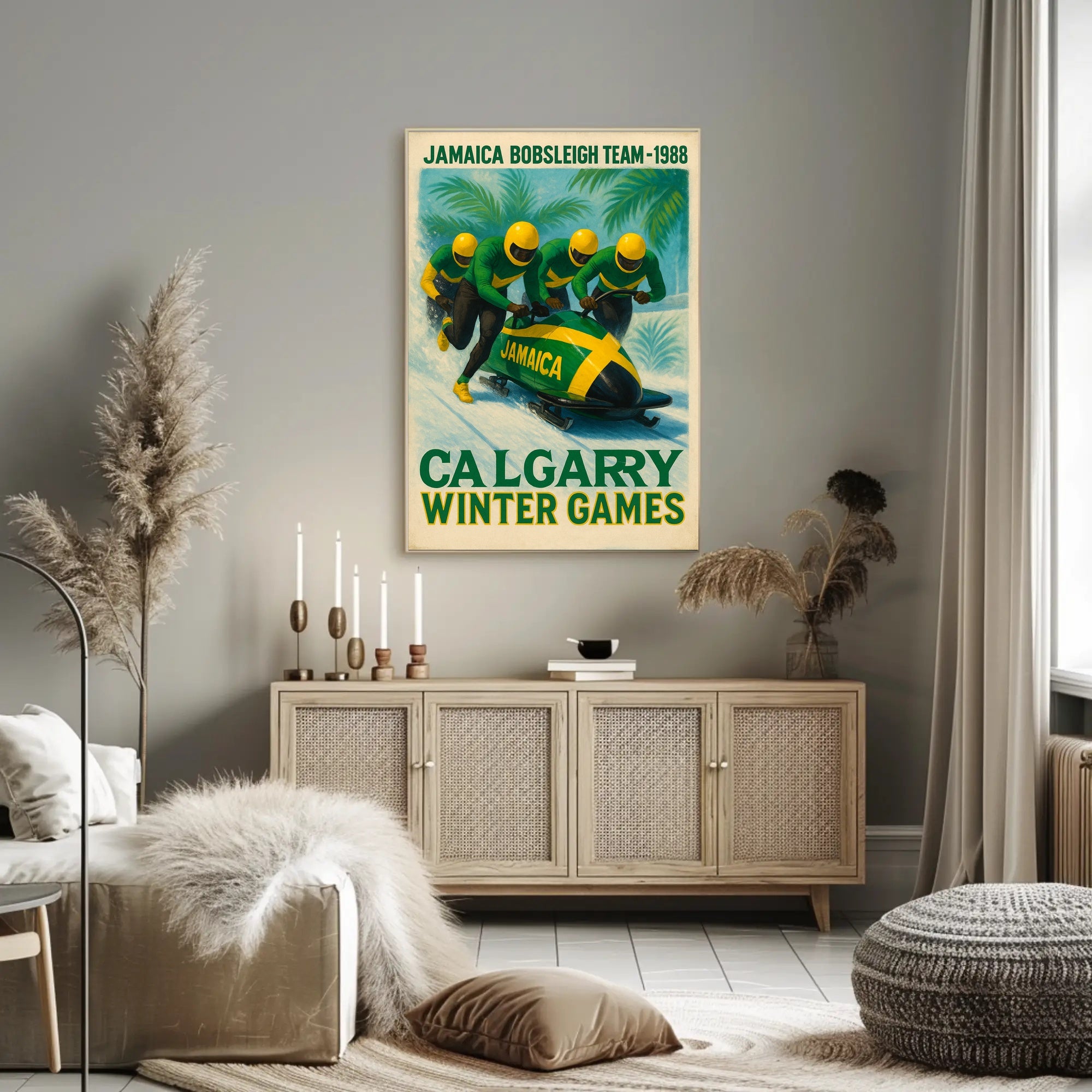 Jamaica Bobsleigh Team 1988 Winter Poster