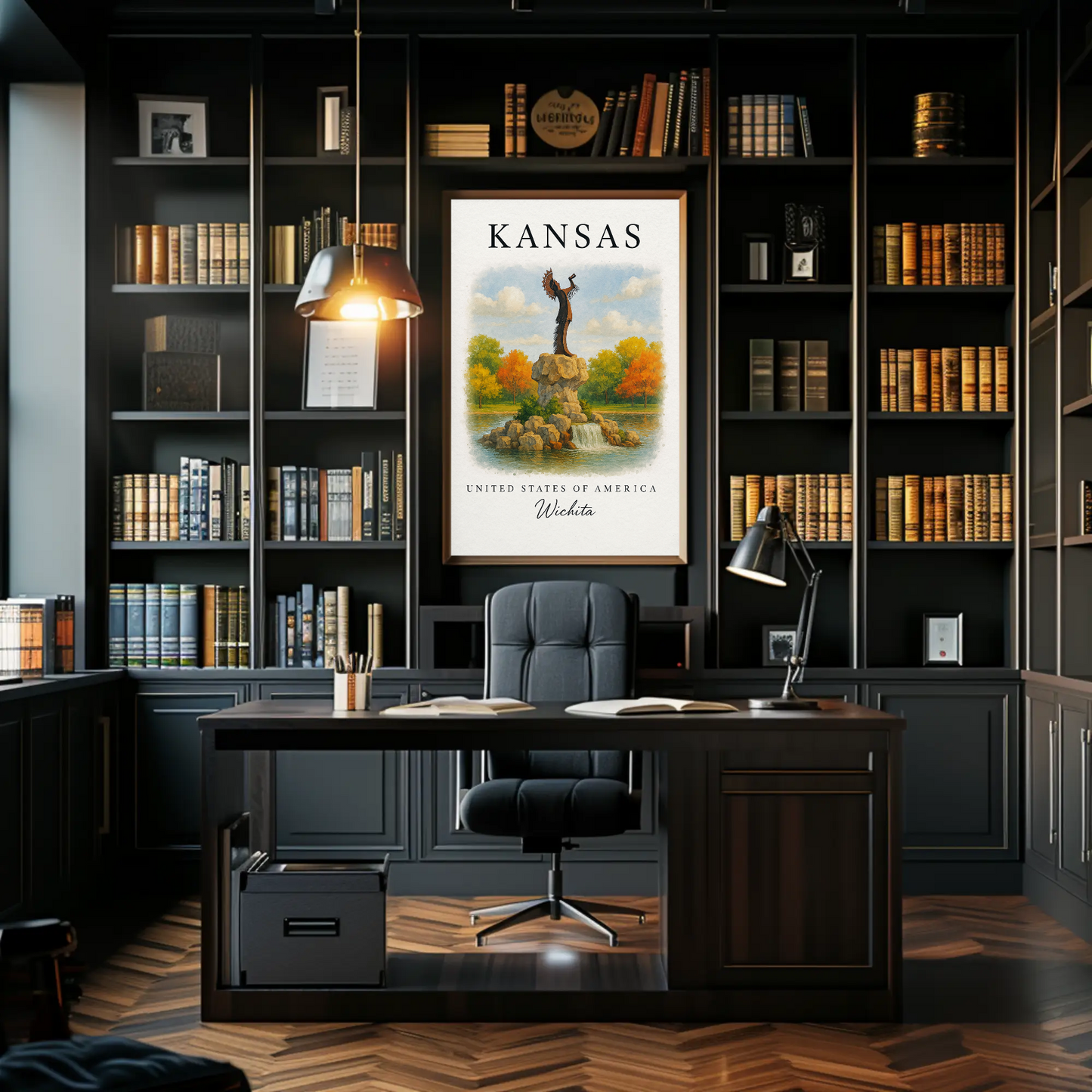 Kansas, Wichita Signature Series Vintage Travel Poster