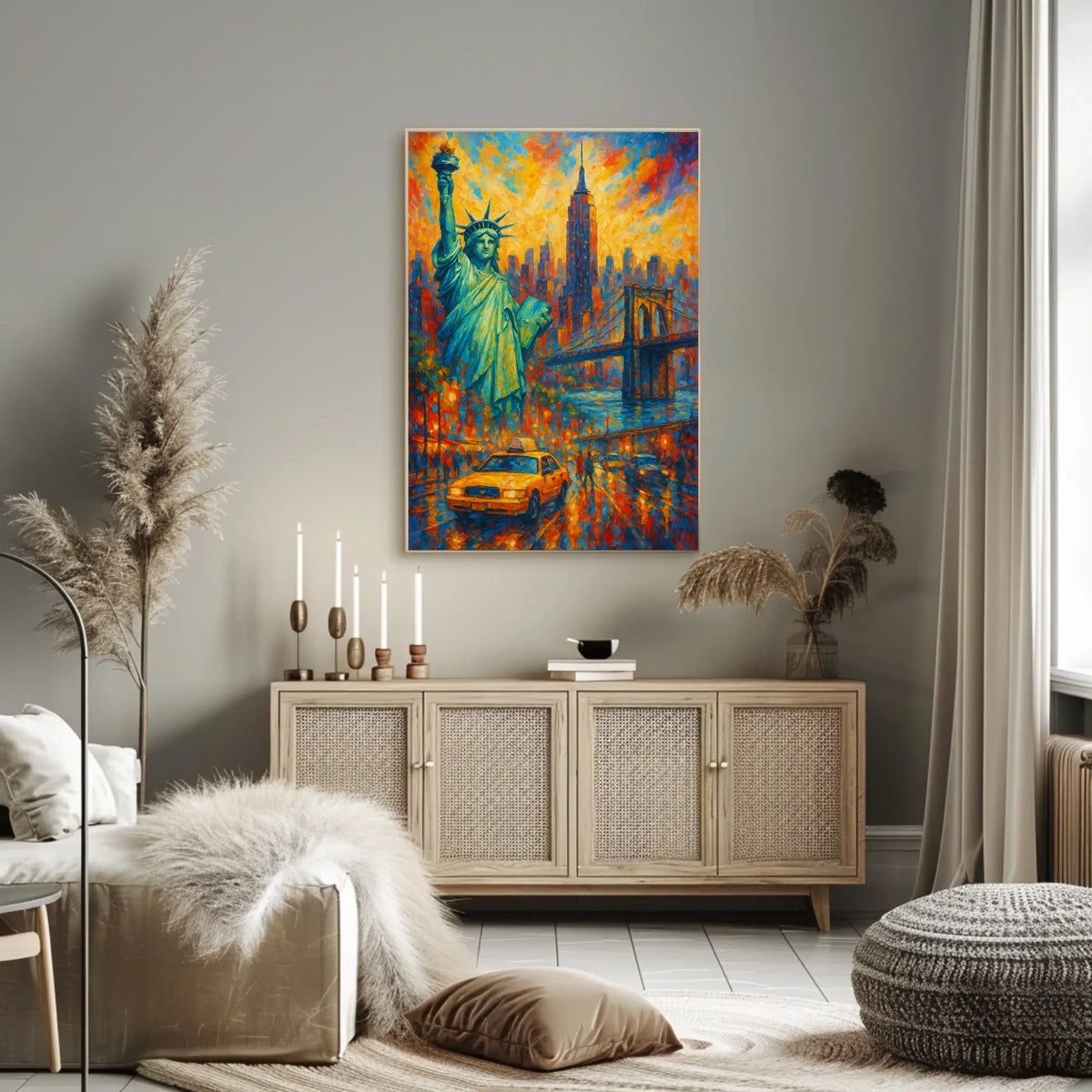 Vibrant New York Cityscape Poster For Modern Home Decor