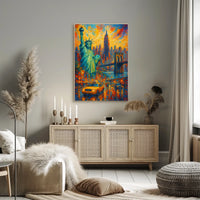 Vibrant New York Cityscape Poster For Modern Home Decor