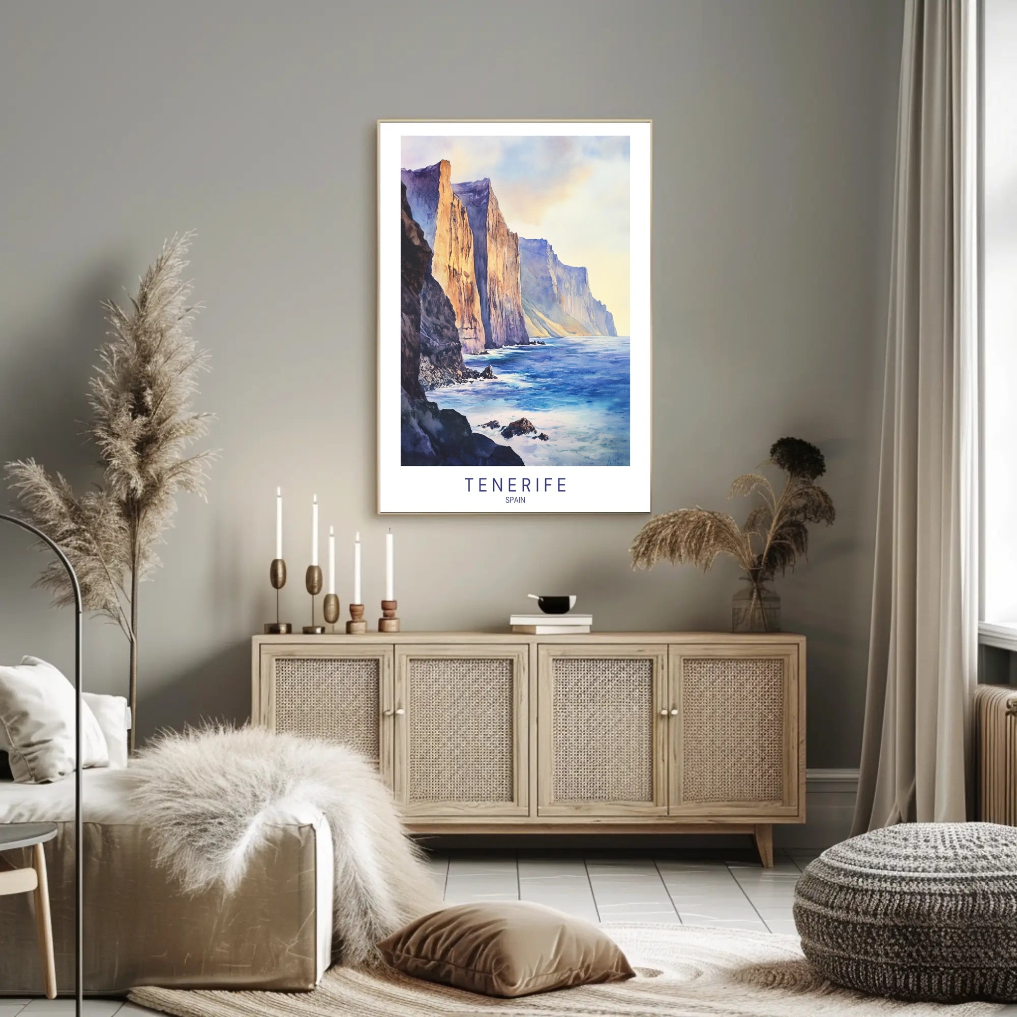 Majestic Cliffs of Tenerife Poster PosterGoat