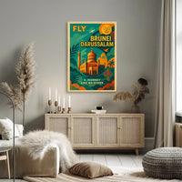 Brunei Golden Mosque Travel Vintage Style Poster PosterGoat
