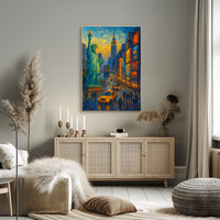 New York City Urban Landscape Poster Abstract Wall Art
