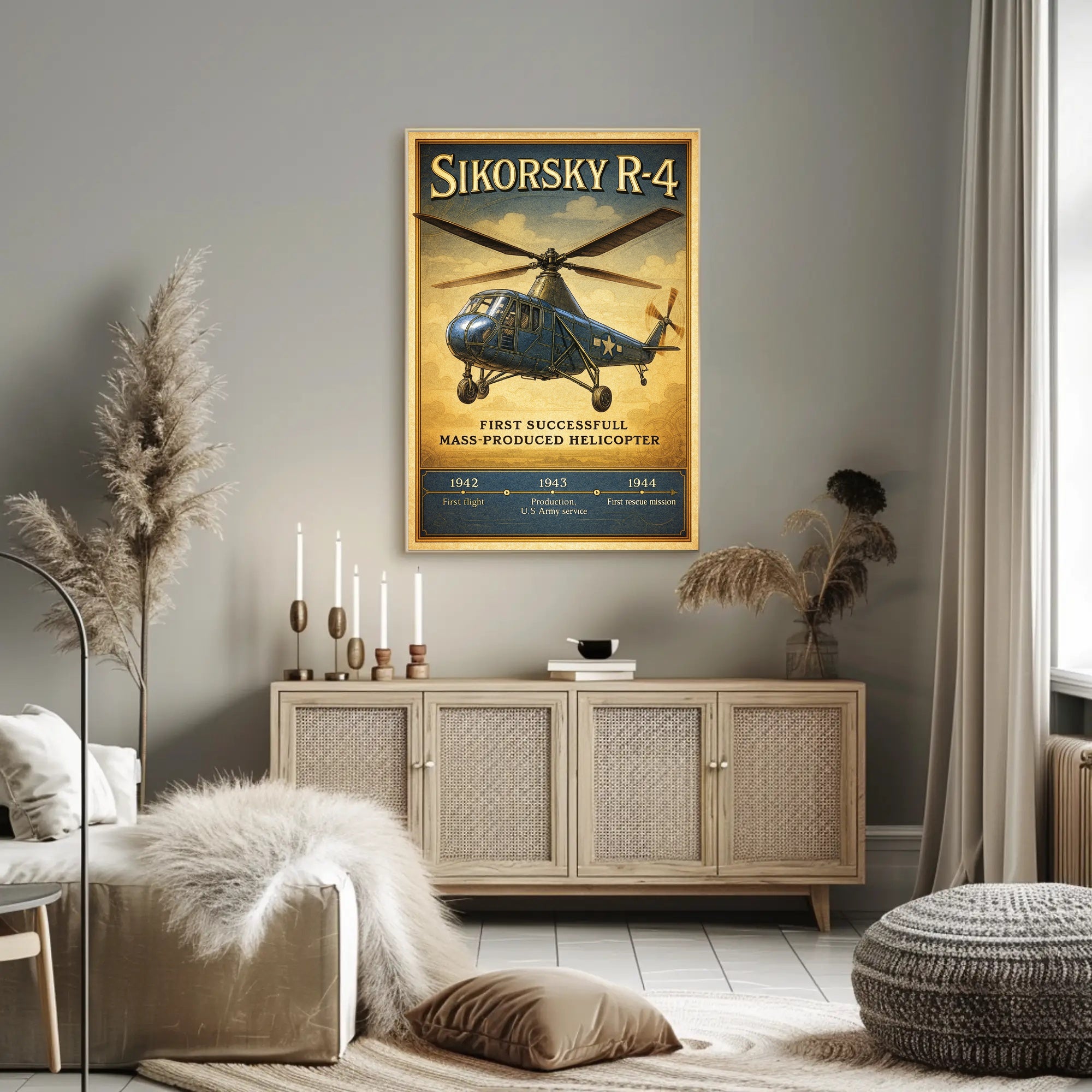 Sikorsky R-4 First Successful Mass-Produced Helicopter Poster