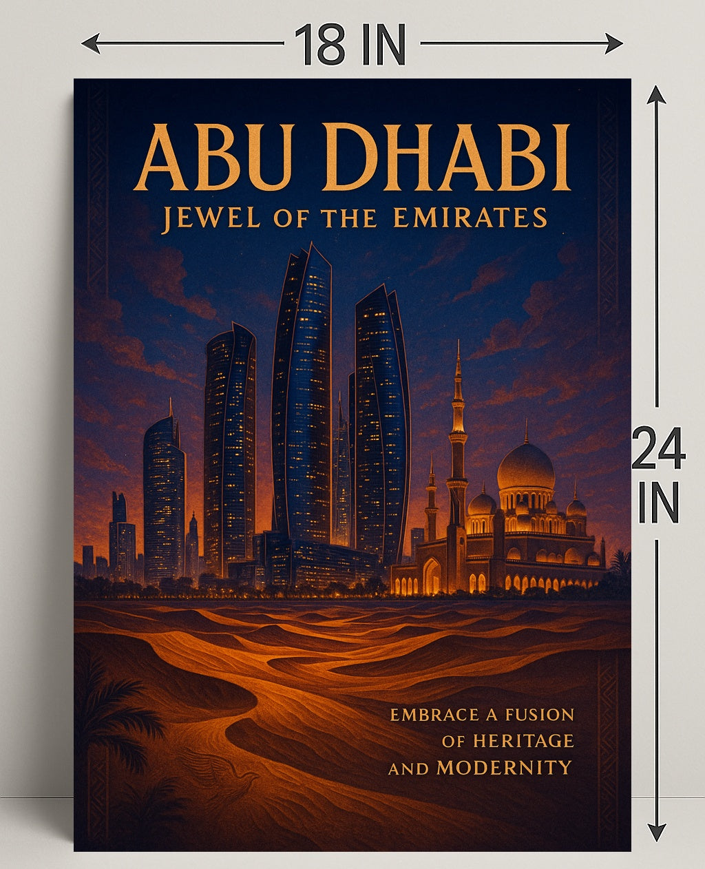 Abu Dhabi Jewel of the Emirates Travel Poster
