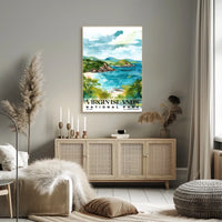 Virgin Islands Watercolor Wall Art Poster