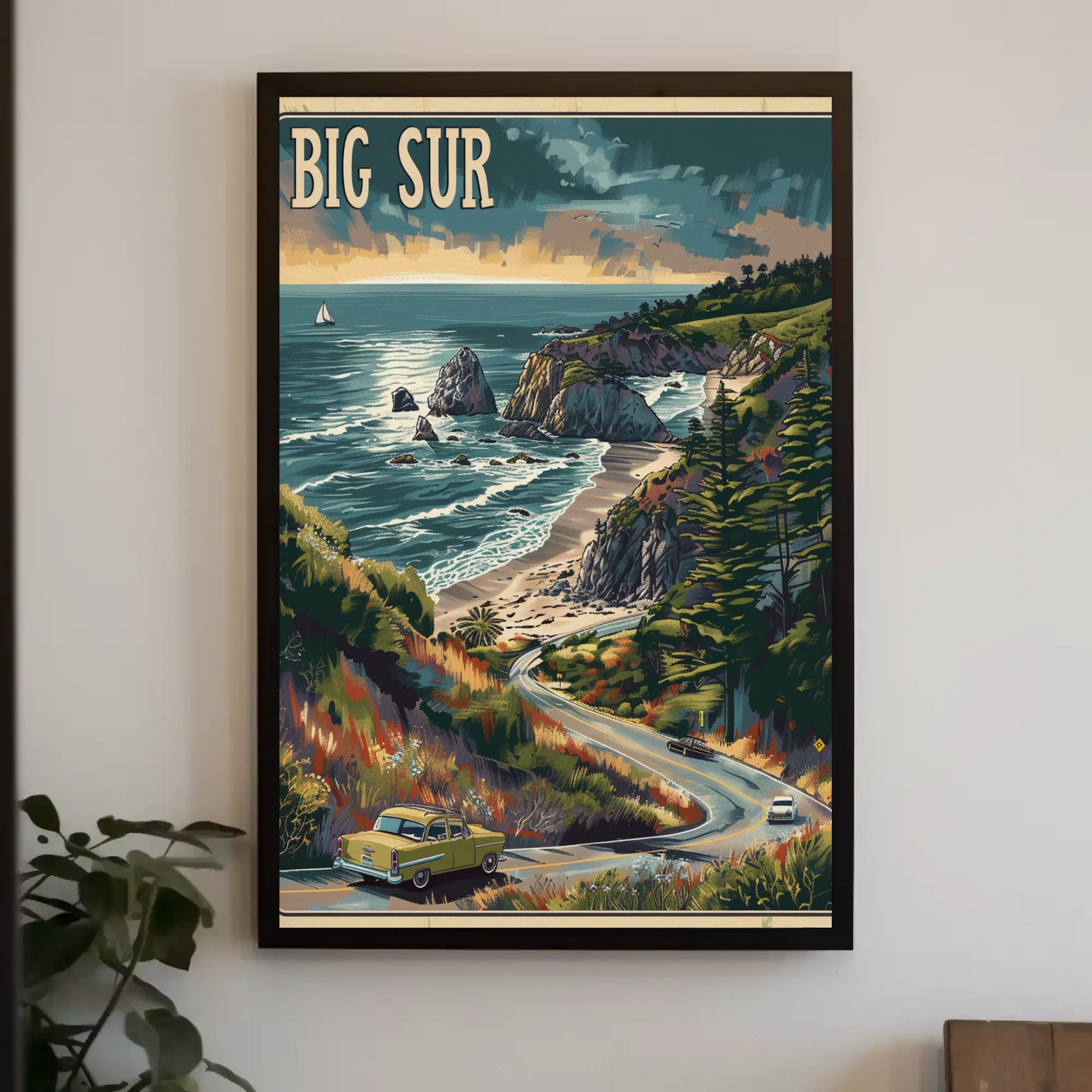 Big Sur Highway Coastal Drive Travel Poster