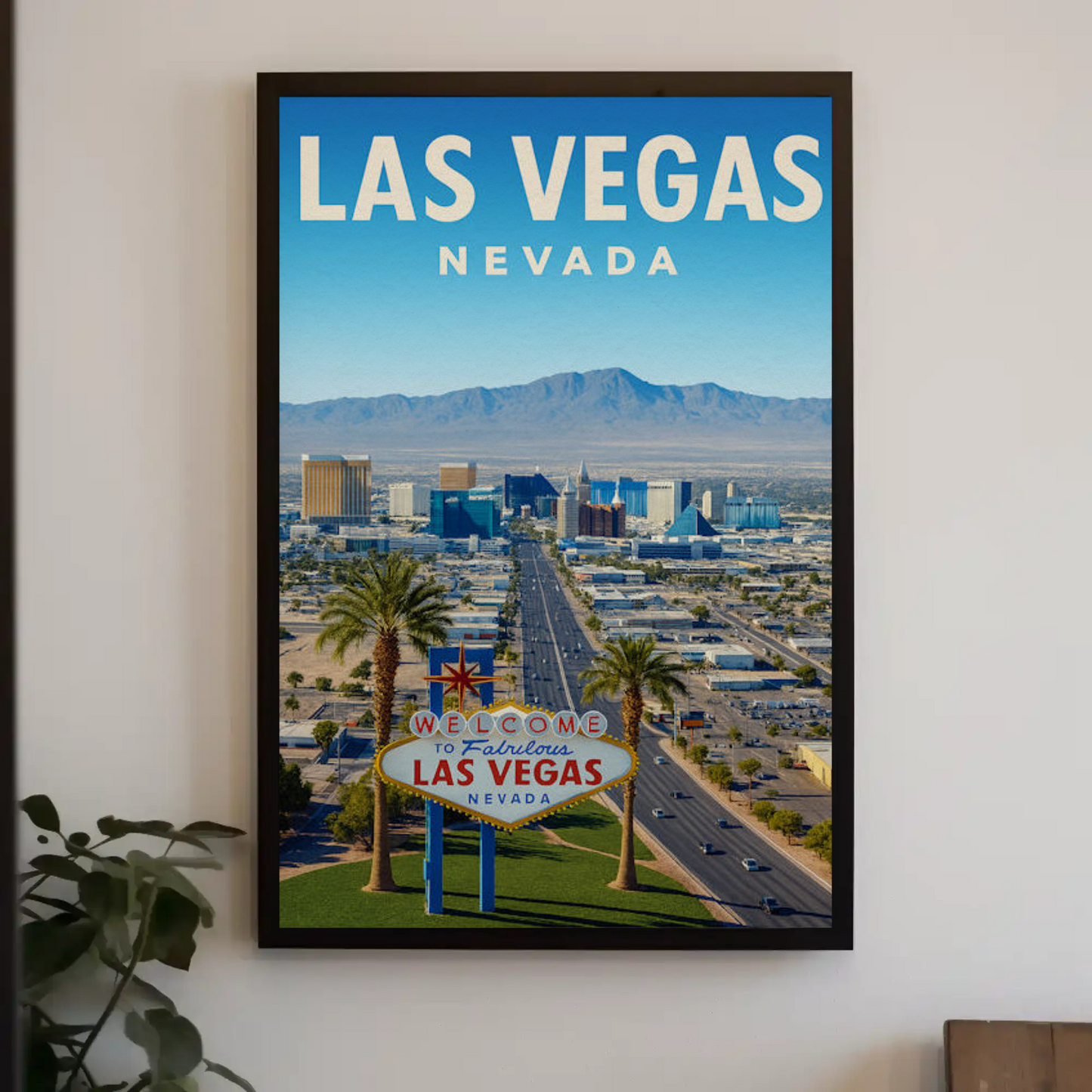 Daytime Las Vegas Nevada Welcome Sign View Poster
