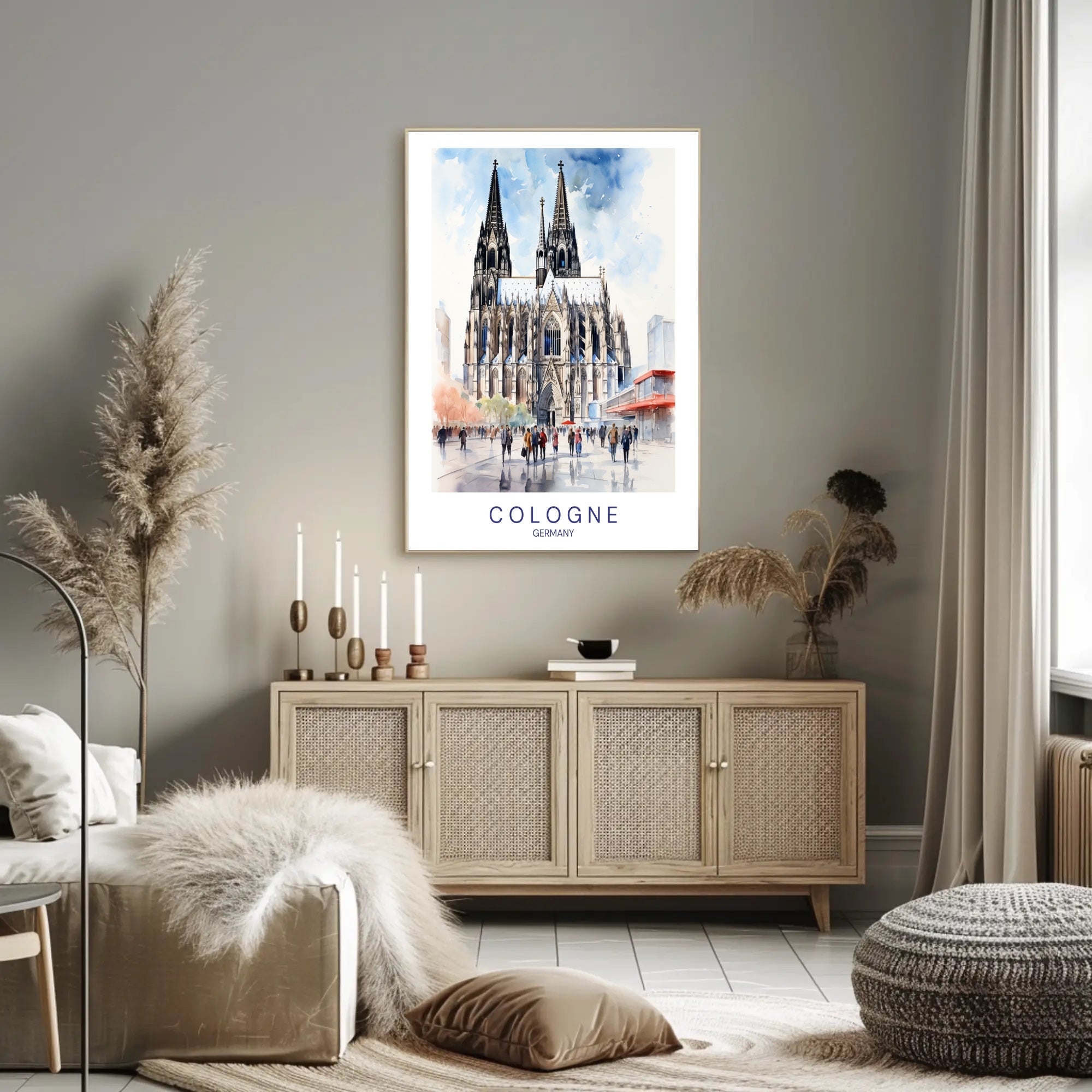 Cologne Cathedral in Vibrant Cityscape Urban or Cityscape Poster PosterGoat