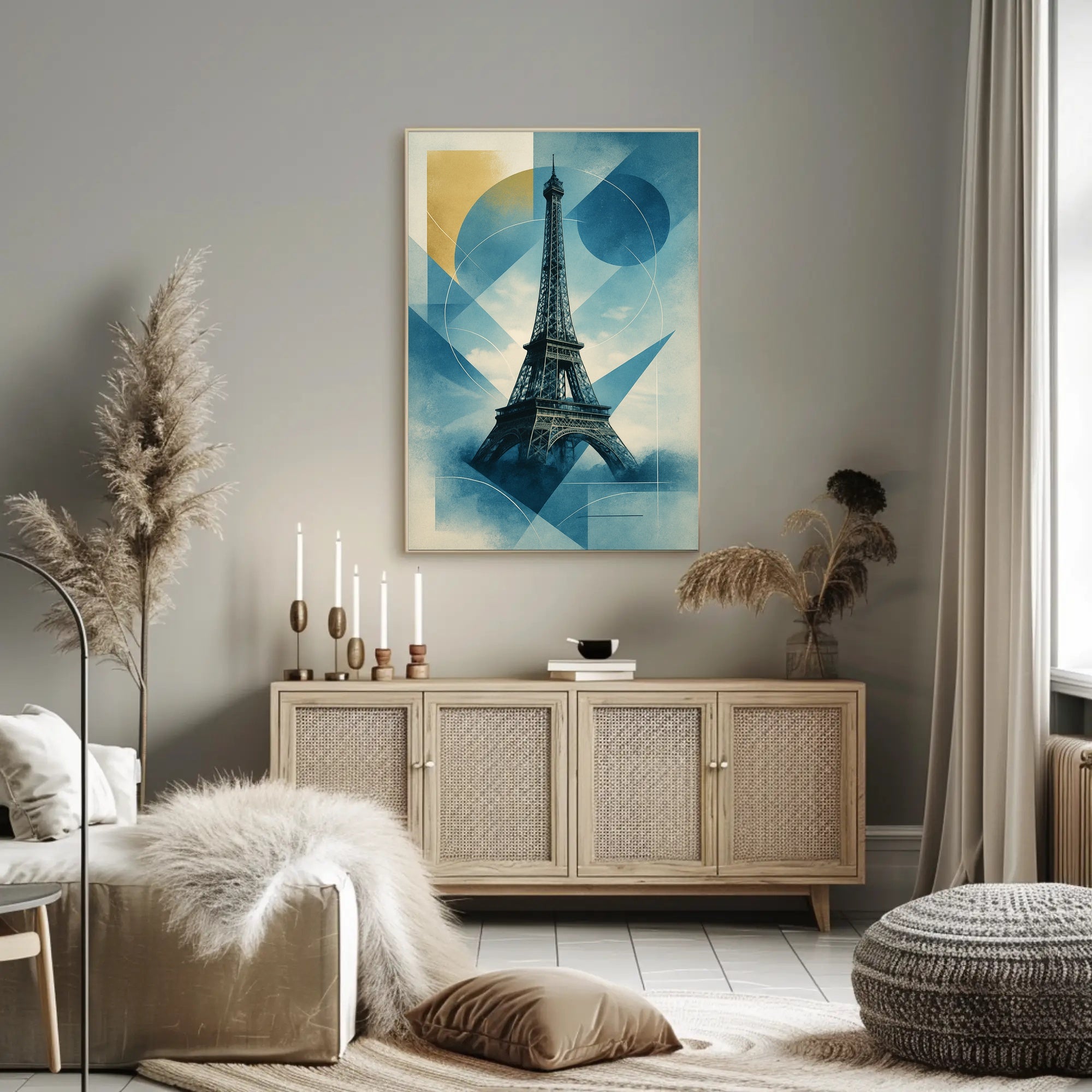 Eiffel Tower Abstract Elegance Modern Urban Artistic Poster