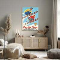 Flexible Flyer Skiing Poster PosterGoat