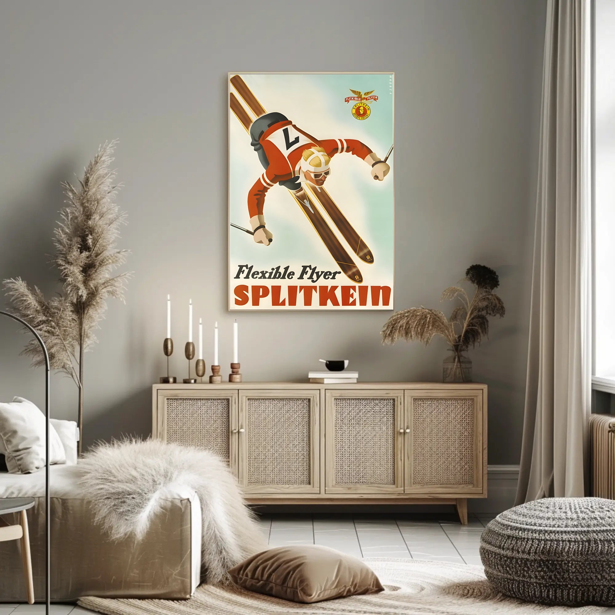 Vintage Skiing Adventure Poster - Sports Poster PosterGoat