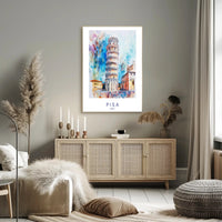 Leaning Tower of Pisa Art Travel Poster PosterGoat
