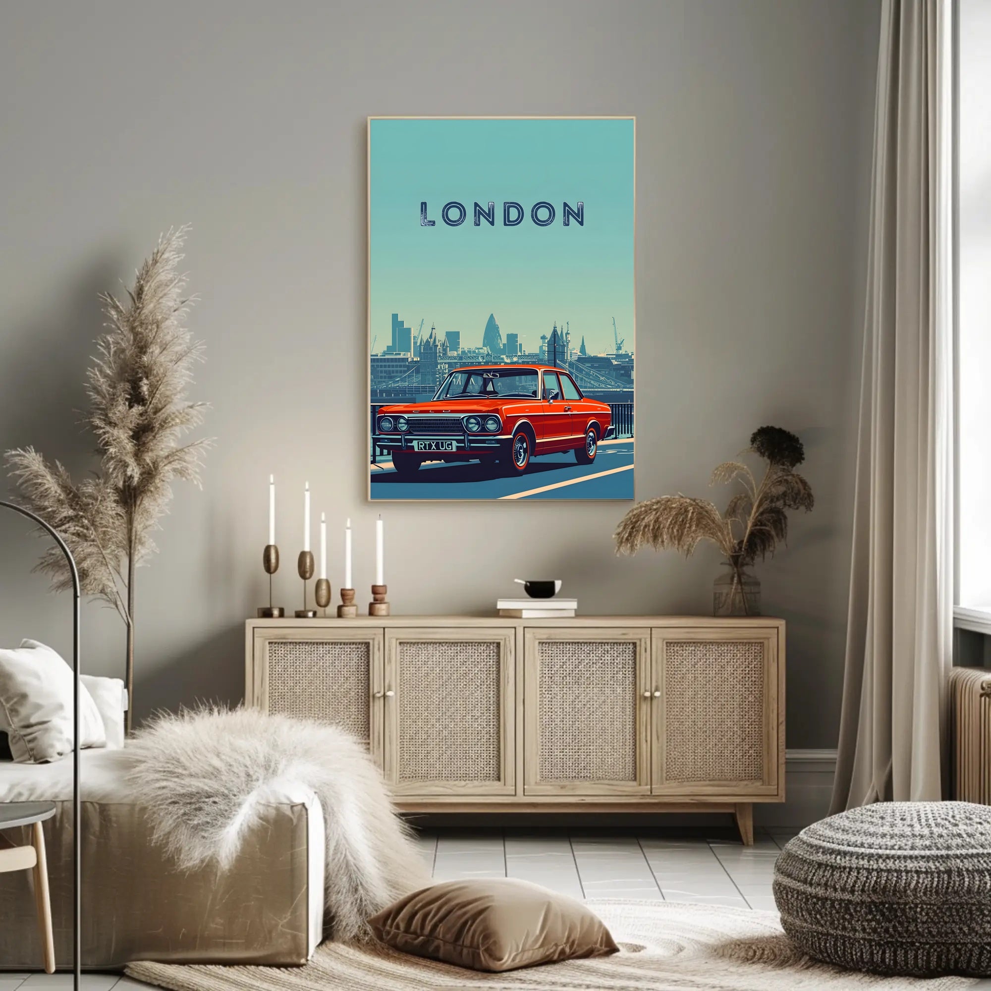London Architectural Skyline Artistic Travel Poster