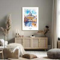 St. Peter's Basilica Watercolor Art Urban or Cityscape Poster PosterGoat