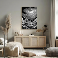 Stormy Seas in a Bottle Art Poster Print for Home Decor PosterGoat