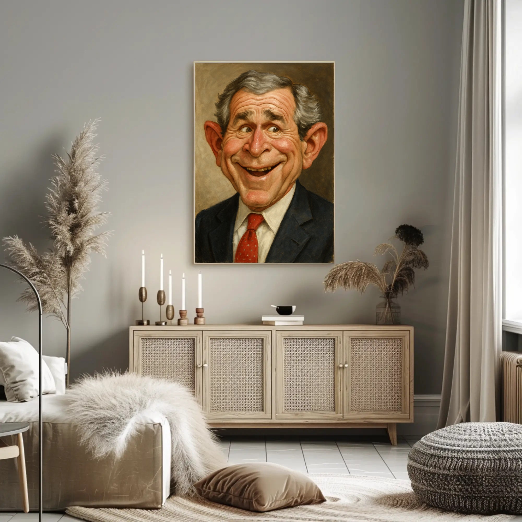George H. W. Bush Caricature Poster PosterGoat