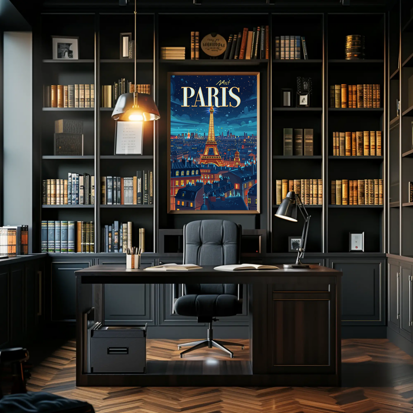 Paris Night Vintage Poster