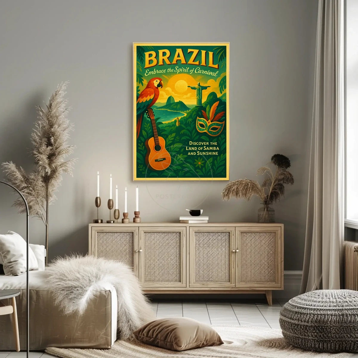Brazilian Vibes Vintage Travel Poster