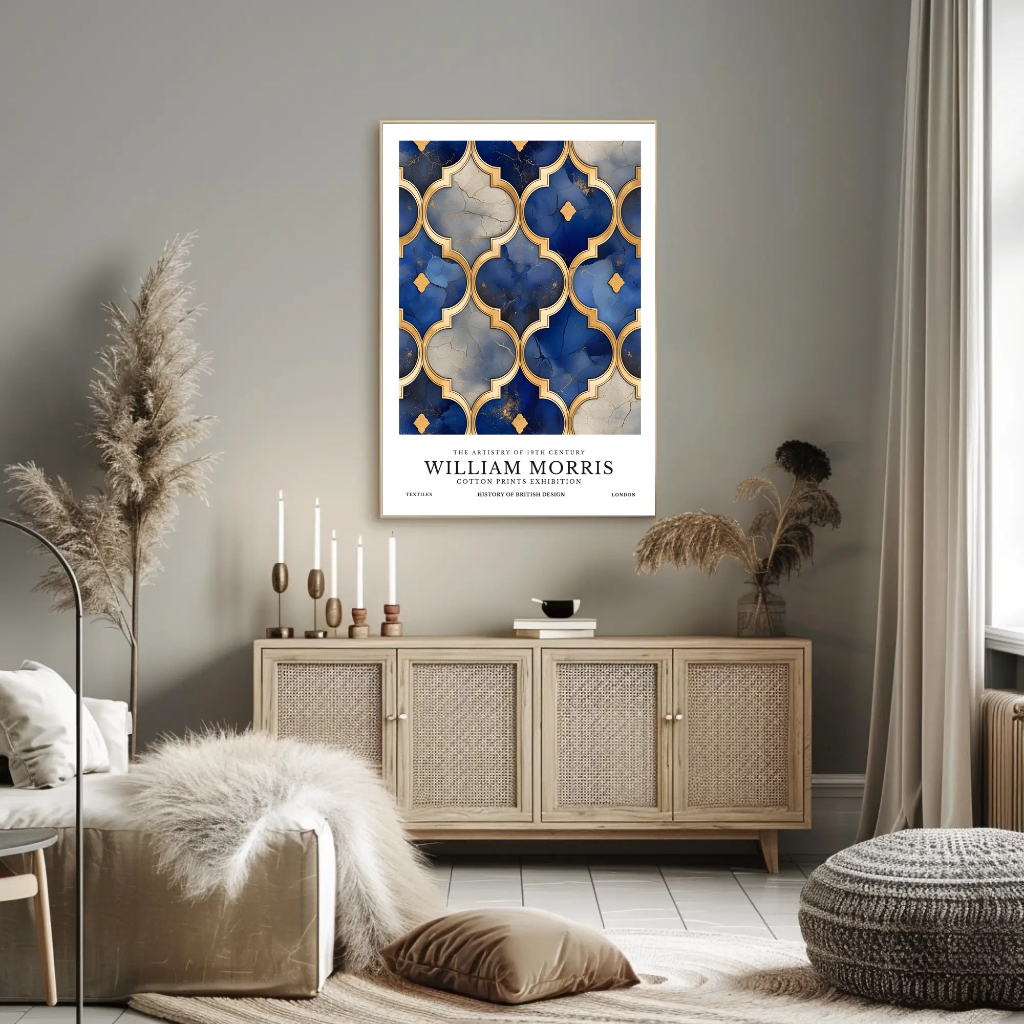 William Morris Cotton Prints Exhibition Poster